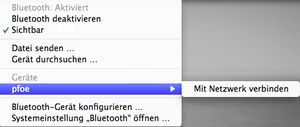 iPhone Tethering auf MAC OS X via Bluetooth