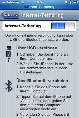 iPhone Tethering auf MAC OS X via Bluetooth